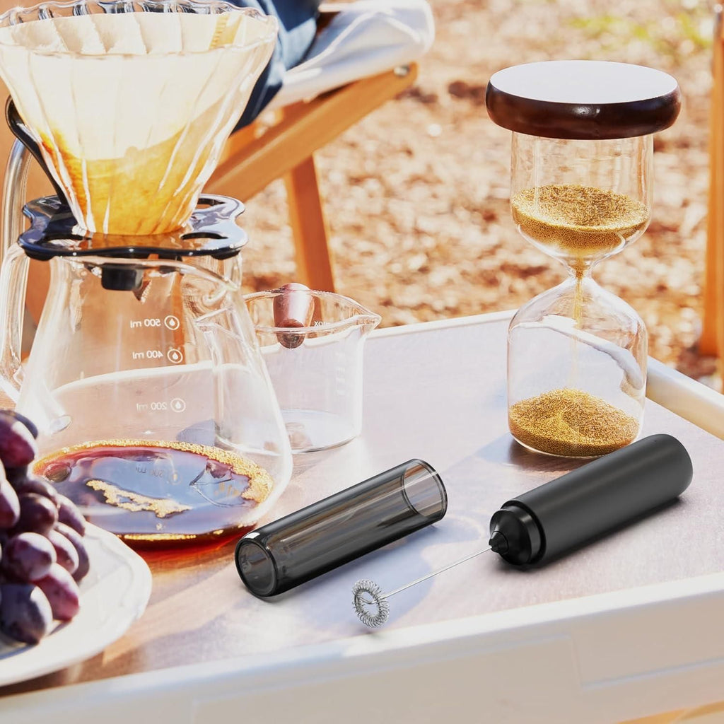 Electric Rechargeable Milk Mixer Handheld Frother USB Charging Black 1pc