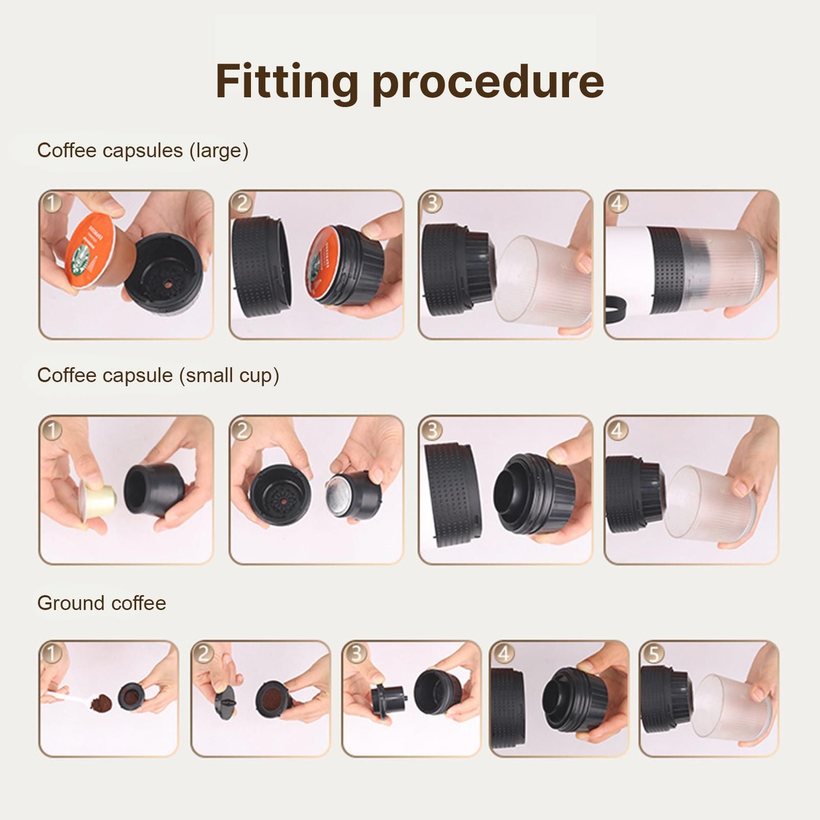 Portable Coffee Machine For Car Home Travel 3 In 1 Cordless Electric Coffee Maker Work