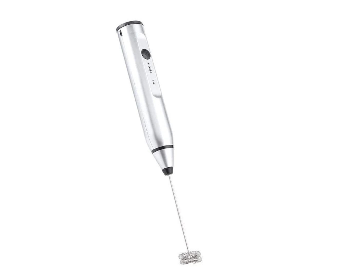 Rechargeable Electric Milk Frother 3-Mode Drink Mixer Egg Beater Blender Set 1Pc