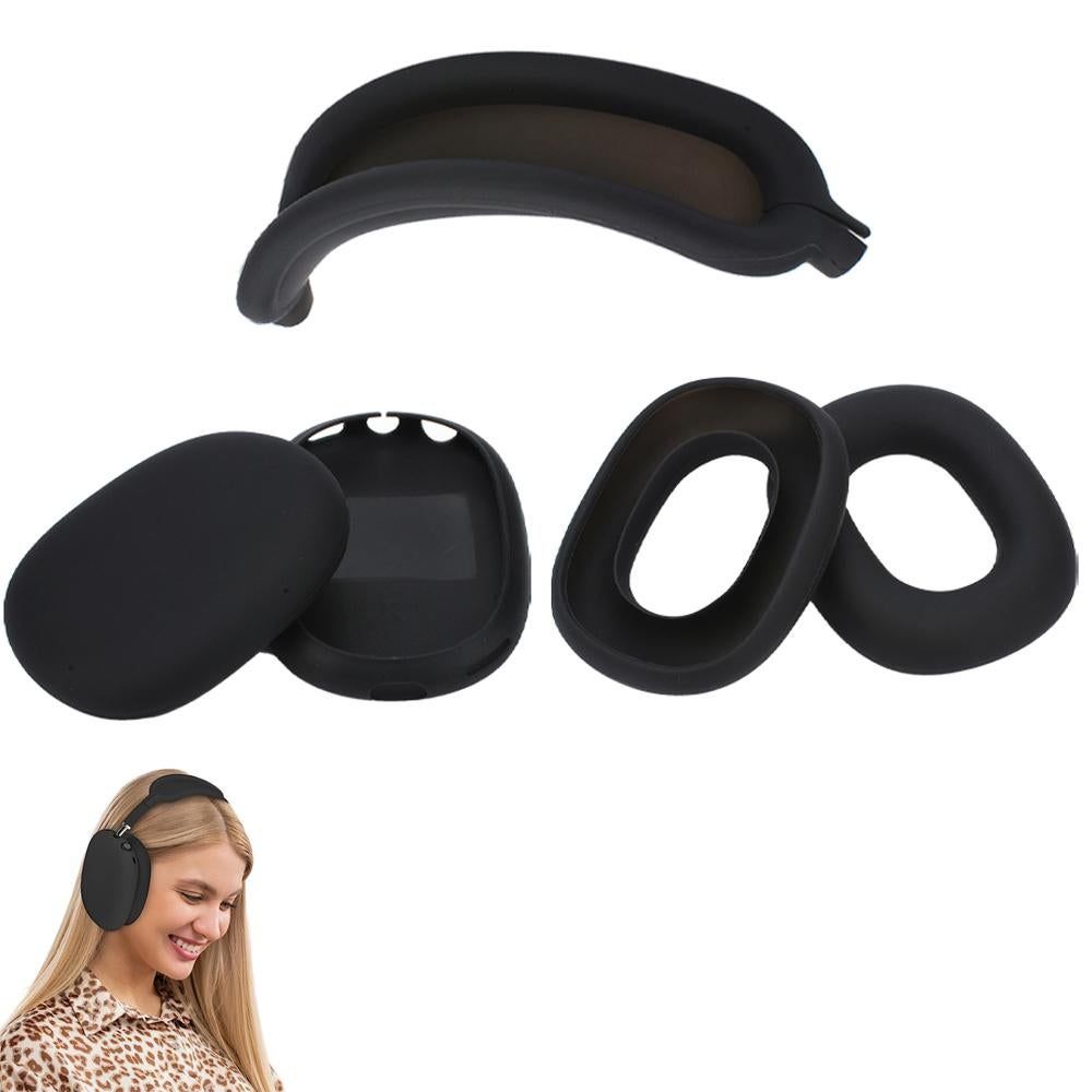 Silicone Case Cover for AirPods Max Headphones Clear Soft Ear Pad Protective Sleeves -Dark Blue