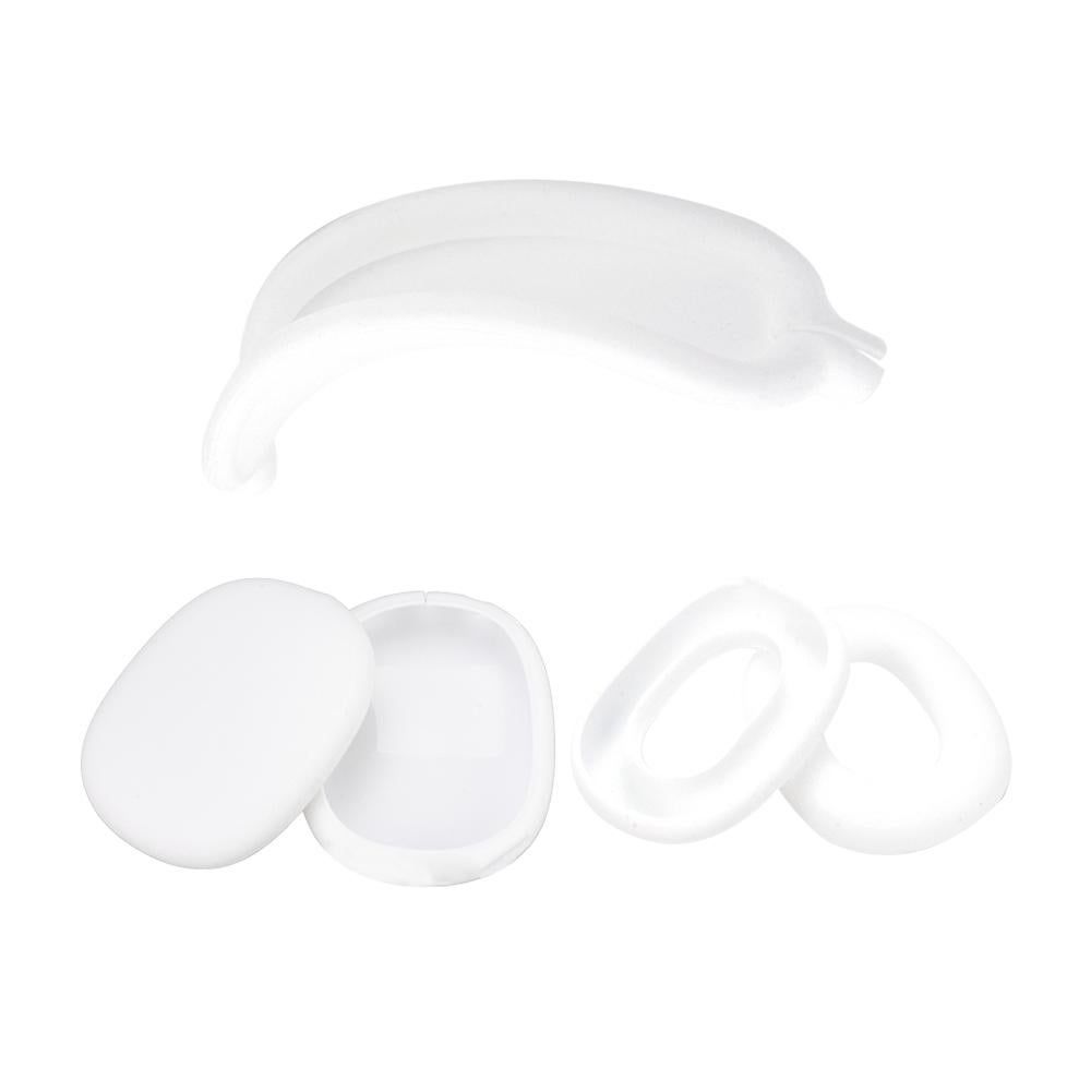 Silicone Case Cover for AirPods Max Headphones Clear Soft Ear Pad Protective Sleeves -White