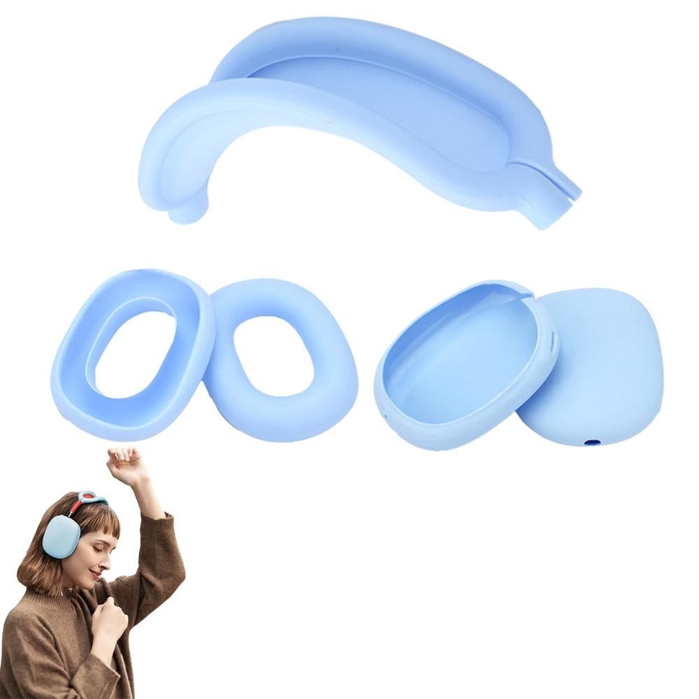 Silicone Case Cover for AirPods Max Headphones Clear Soft Ear Pad Protective Sleeves -White