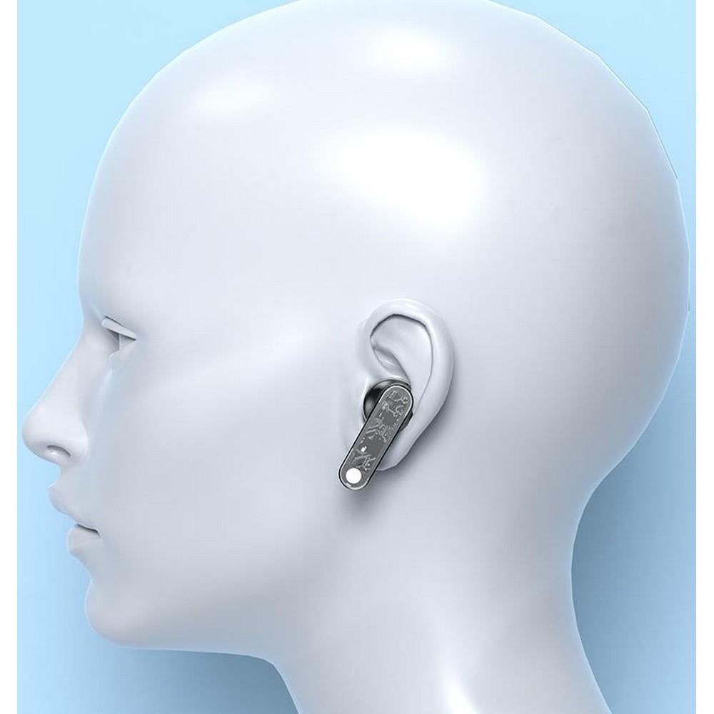 TWS Wireless Earphones 5.3 Bluetooth Headset with Mic HD Sound Auriculares Transparent Cute Half in Ear Headphones -Black