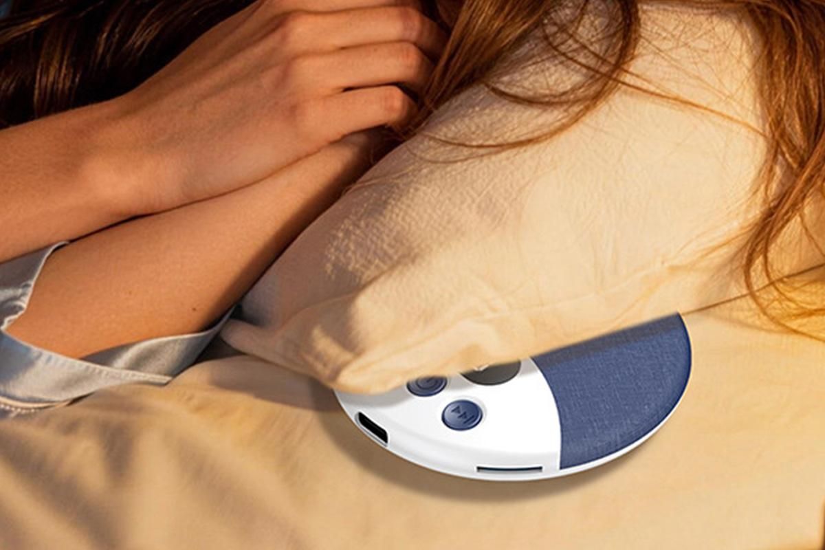 Under Pillow Bluetooth Sleep Speaker Wireless Bone Conduction Speaker-Blue
