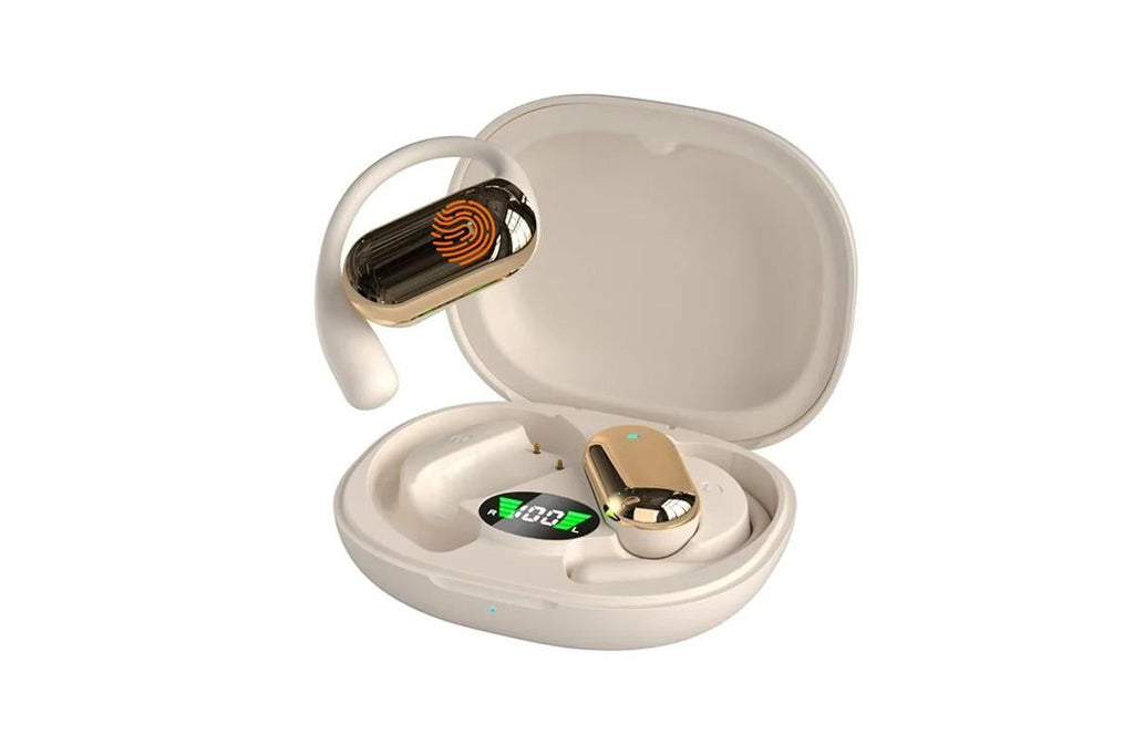 Wireless Earbud Bluetooth Compatible 5.4 Sports Earhook Earphone Earbuds-Khaki