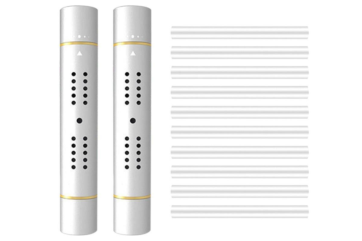 Car Air Vent Clip Air Freshener with Scent Sticks Metal Aroma Diffuser-Silver