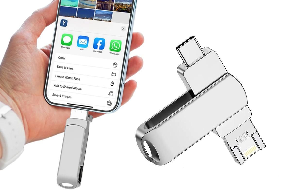 4 in 1 USB Flash Drive Photo Stick USB 3.0 Memory Stick Storage for Photos Backup -Rotating USB Flash Drive 1TB