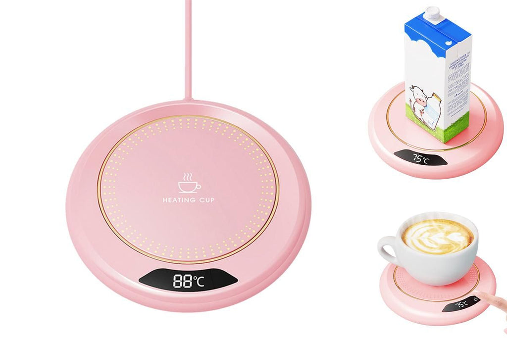 Electric Coffee Mug Warmer USB Cup With 3 Temp Settings-Pink