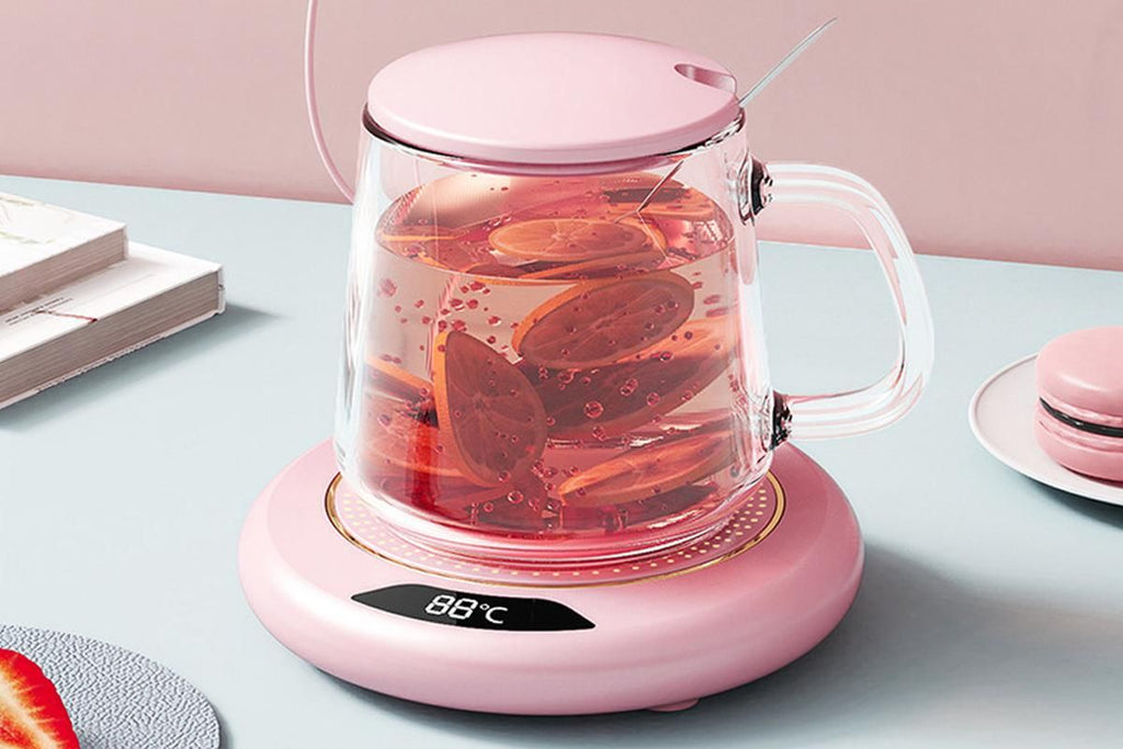 Electric Coffee Mug Warmer USB Cup With 3 Temp Settings-Pink