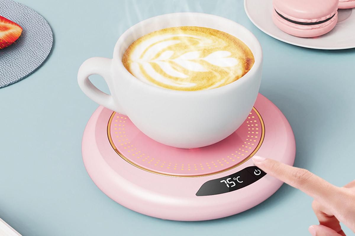 Electric Coffee Mug Warmer USB Cup With 3 Temp Settings-Pink