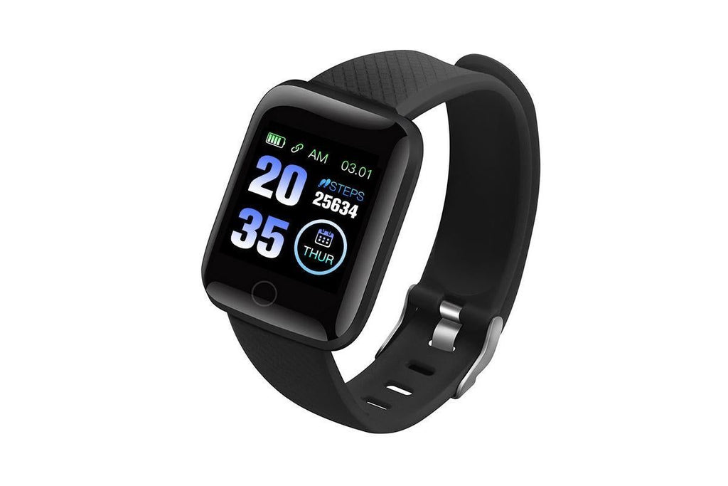 116plus Waterproof Smart Watch Sports Fitness Trackaer with Heart Rate Monitor for Men and Women-Purple