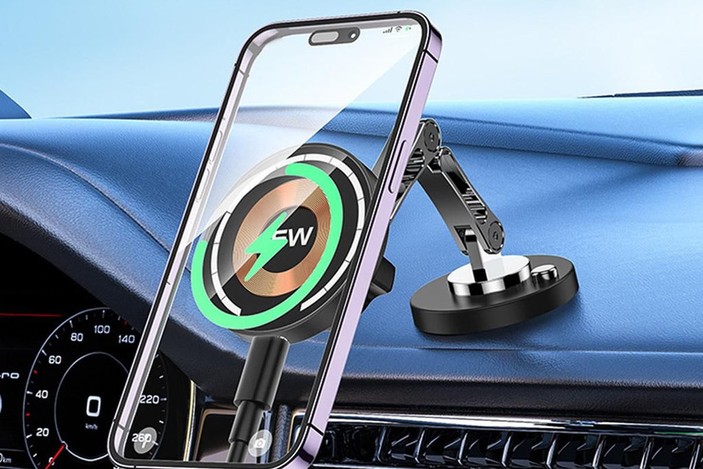 15W Car Mount Charger Dash Window Charging Mount for iPhone Air 17 Pro 16 Pro