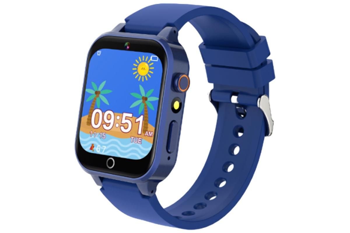 Kids Smart Watch Touch Screen Elastic Strap Smartwatch With Video Camera Pedometer-Blue