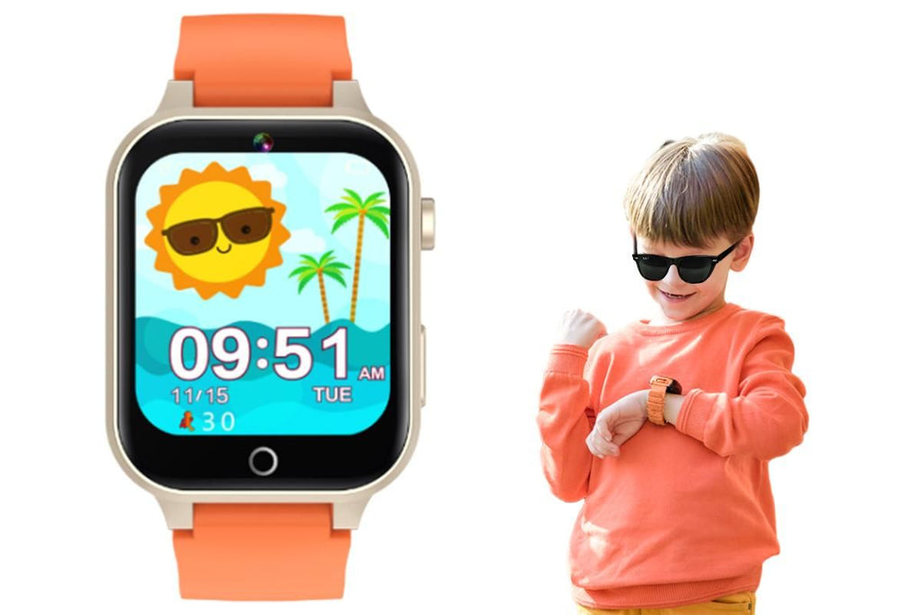 Kids Smart Watch Touch Screen Elastic Strap Smartwatch With Video Camera Pedometer-Blue
