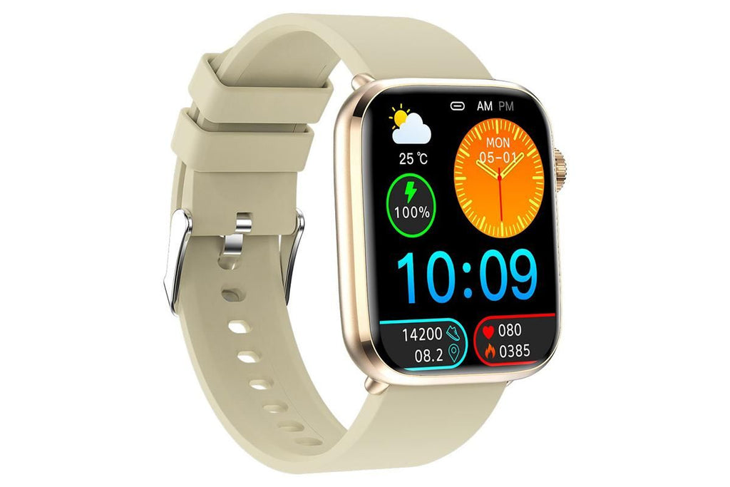 Smart Watch 1.85-Inch Fitness Watch with Heart Rate Noninvasive Blood Sugar Monitor HRV Detection Body Temperature SOS Call Activity Tracker-Yellow