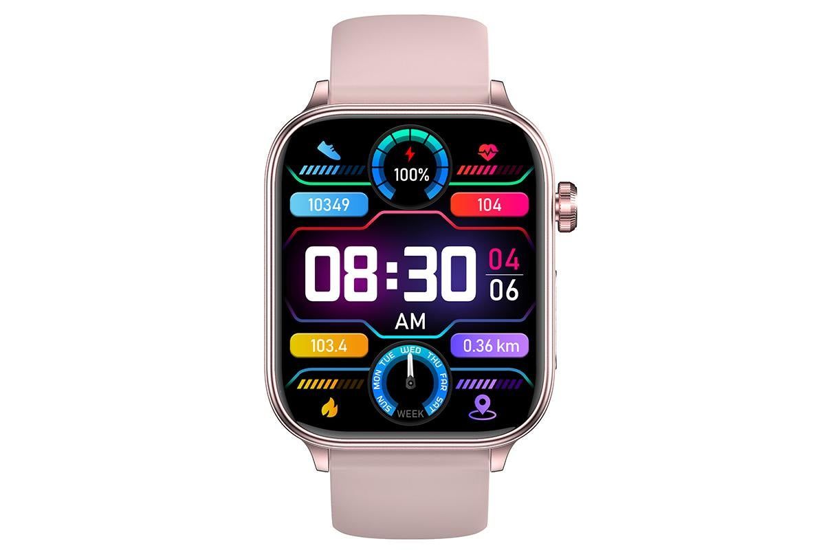Smart Watch 1.96-Inch ECG Fitness Tracker with Heart Rate Blood Oxygen Blood Glucose Uric Acid and Blood Lipid 100 Sports Modes Activity Tracker-Pink