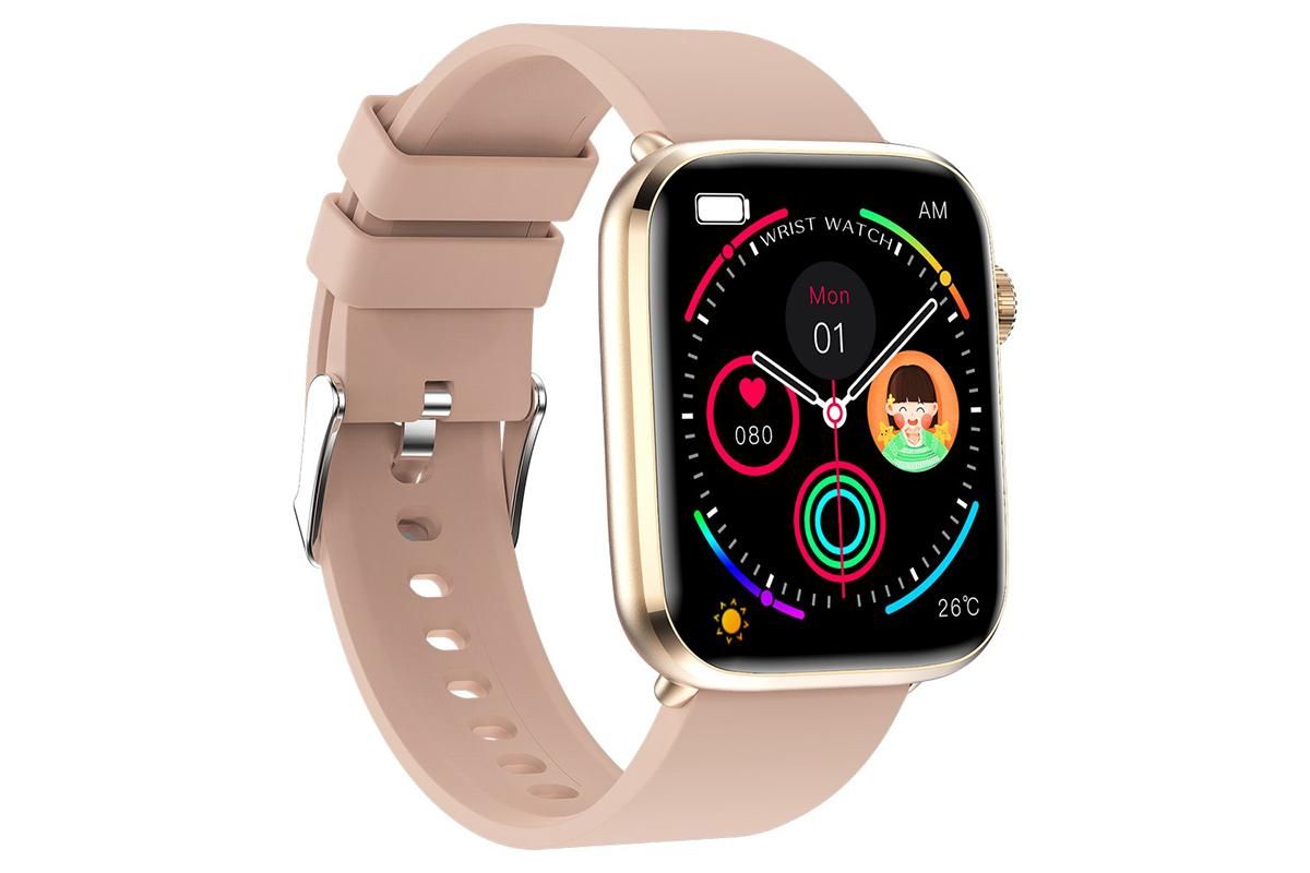 Smart Watch 1.85-Inch Fitness Watch with Heart Rate Noninvasive Blood Sugar Monitor HRV Detection Body Temperature SOS Call Activity Tracker-Pink