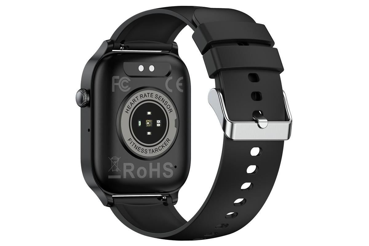 Smart Watch 1.85-Inch Fitness Watch with Heart Rate Sleep Monitor Blood Oxygen Blood Pressure Activity Tracker-Black
