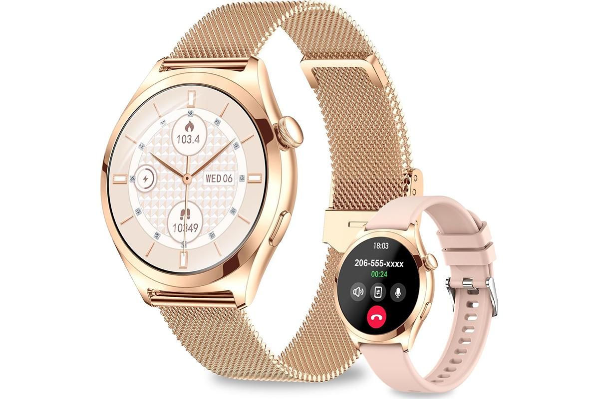 Smart Watch for Women Waterproof Smartwatch 100+ Sports Fitness Tracker-Silver