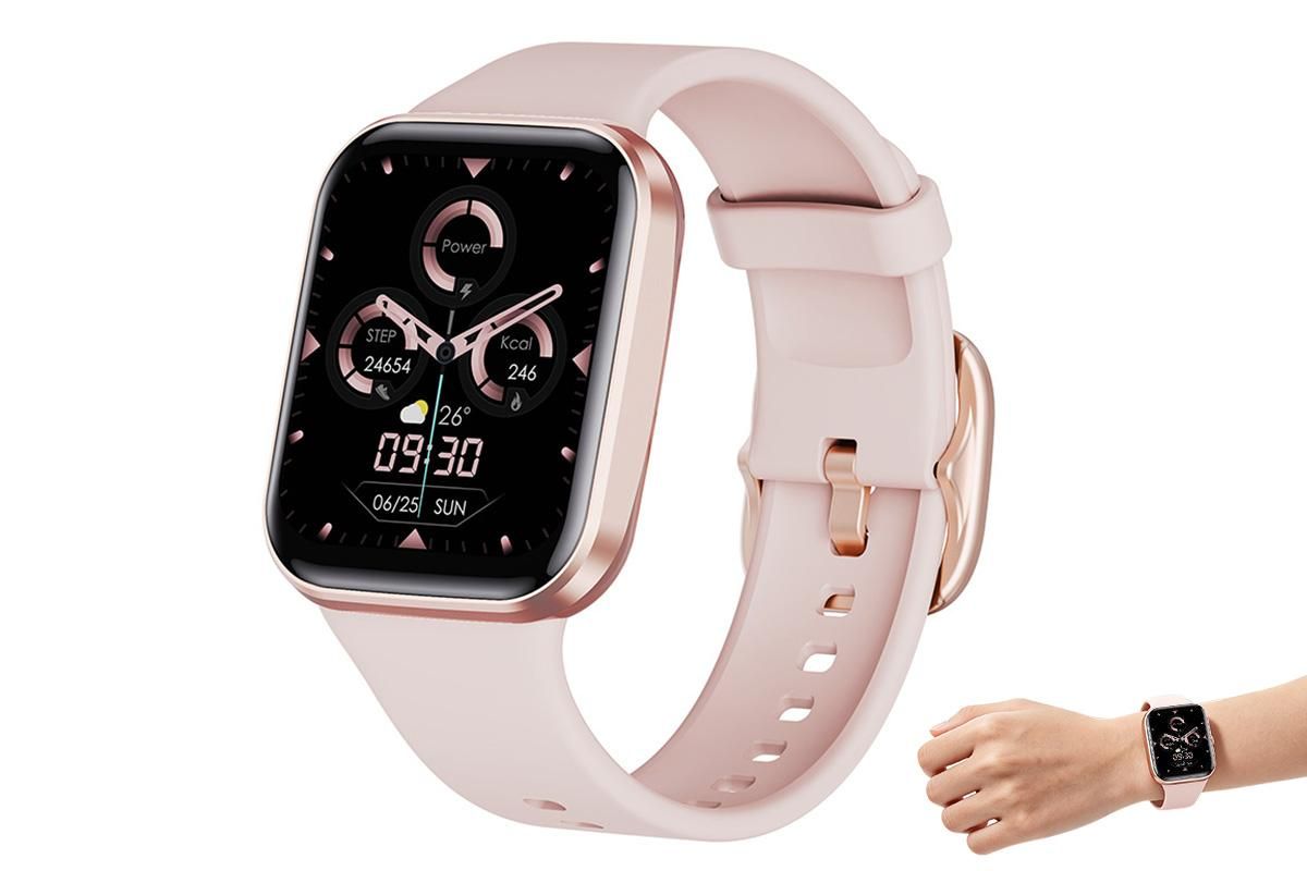 Smart Watch Fitness Tracker Heart Rate 25 Sport Modes for Men Women-Pink