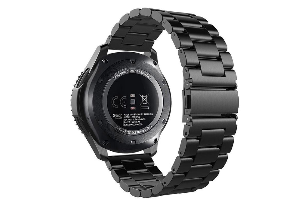 Stainless Steel Replacement Band for Samsung Gear S3 Strap-Black 20mm
