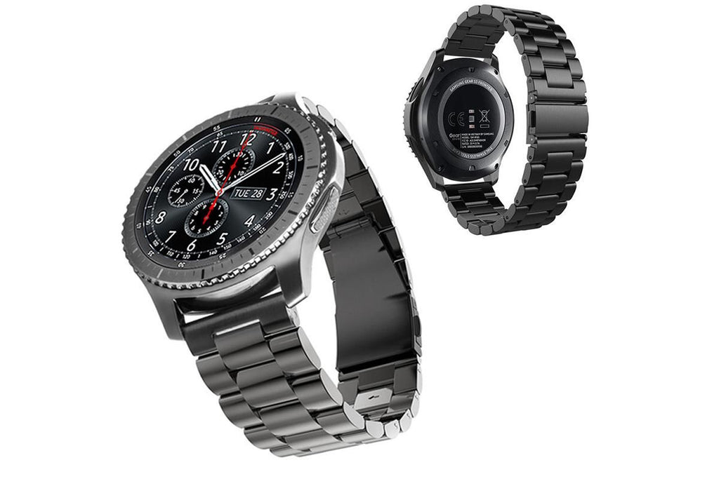 Stainless Steel Replacement Band for Samsung Gear S3 Strap-Black 20mm