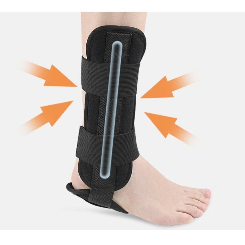 Adjustable Ankle Brace, Breathable Stabilizer Splint for Sprain Recovery & Sports Protection - Black M