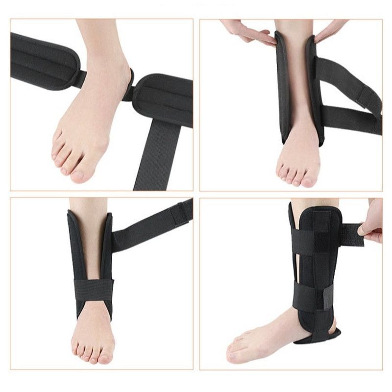Adjustable Ankle Brace, Breathable Stabilizer Splint for Sprain Recovery & Sports Protection - Black M