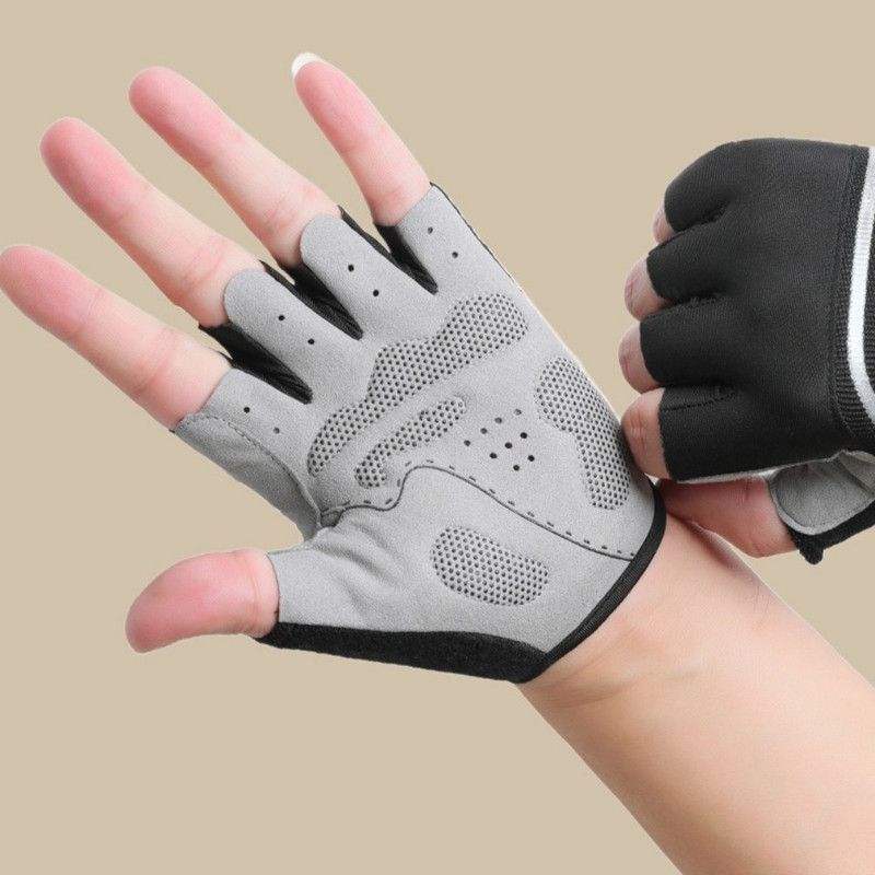 Red Size XL - One Pair - Breathable Mesh Half-Finger Sports Gloves, Non-Slip Silicone Shock-Absorbing Gloves for Cycling Fitness