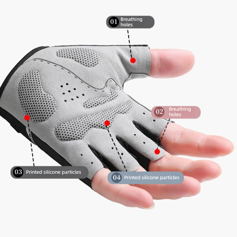 Blue Size XL - One Pair - Breathable Mesh Half-Finger Sports Gloves, Non-Slip Silicone Shock-Absorbing Gloves for Cycling Fitness