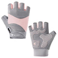 Pink - Size M - Silicone Anti-Slip Half-Finger Workout Gloves, Breathable Shock-Absorbing Gym Gloves for Cycling, One Pair, Unisex