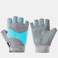 Blue - Size M - Silicone Anti-Slip Half-Finger Workout Gloves, Breathable Shock-Absorbing Gym Gloves for Cycling, One Pair, Unisex