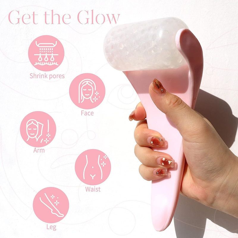 Ice Roller Facial Massager Detachable Cooling Bead Roller Skin Soothing Blue