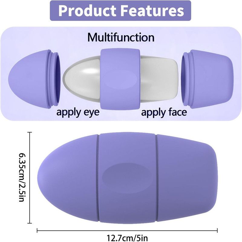 2x Ice Roller Beauty Device 2-in-1 Dual Head Cold Compress Face Tool Purple