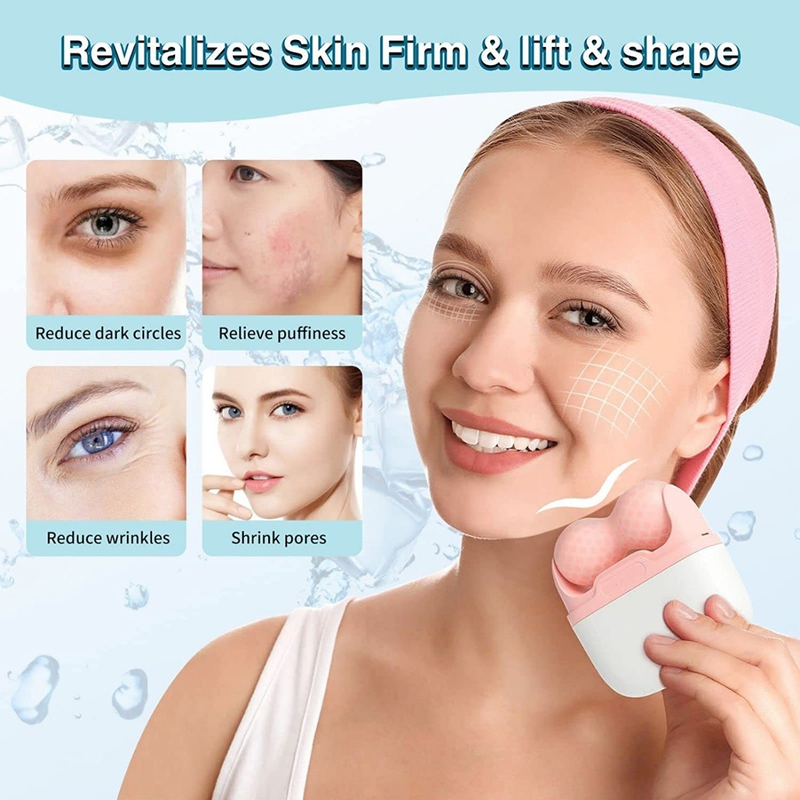 Ice Roller Beauty Device Double Sided Cold Compress Face Body Massager Purple