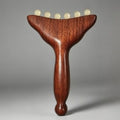 Red Sandalwood Gua Sha Facial Massager Horn Beads Lifting Meridian Stick