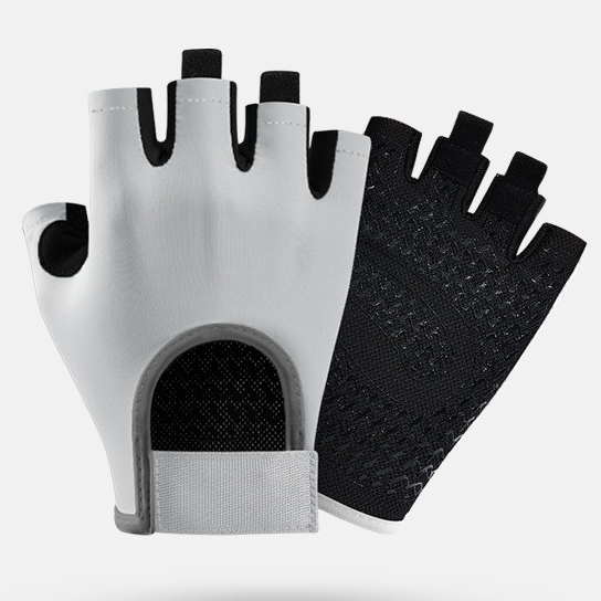 Gray - Size S - Women's Half-Finger Fitness Gloves, Silicone Anti-Slip Breathable Gloves for Yoga, Cycling, and Sports