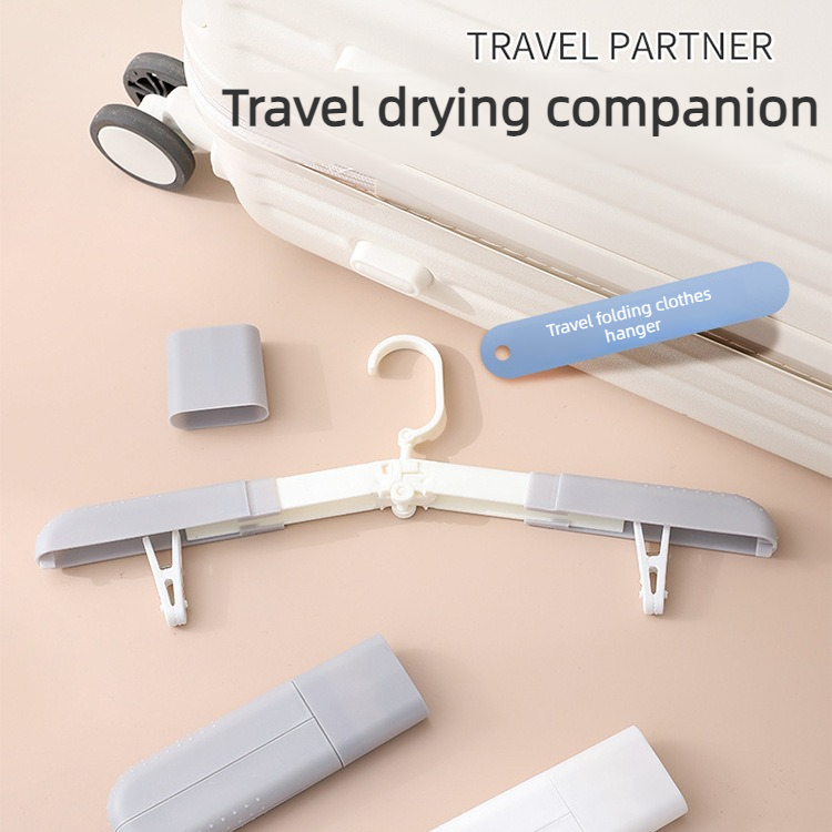 4-Pack Portable Foldable Travel Clothes Hangers, Extendable Anti-Slip Clips, Multifunctional Laundry Hangers for Trips and Hotels—Black