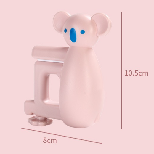 2-Pack Koala Desk Hook, Adjustable Glue-Free Table-Side Bag Hanger, Heavy-Duty Portable Backpack Hook for Students—Pink