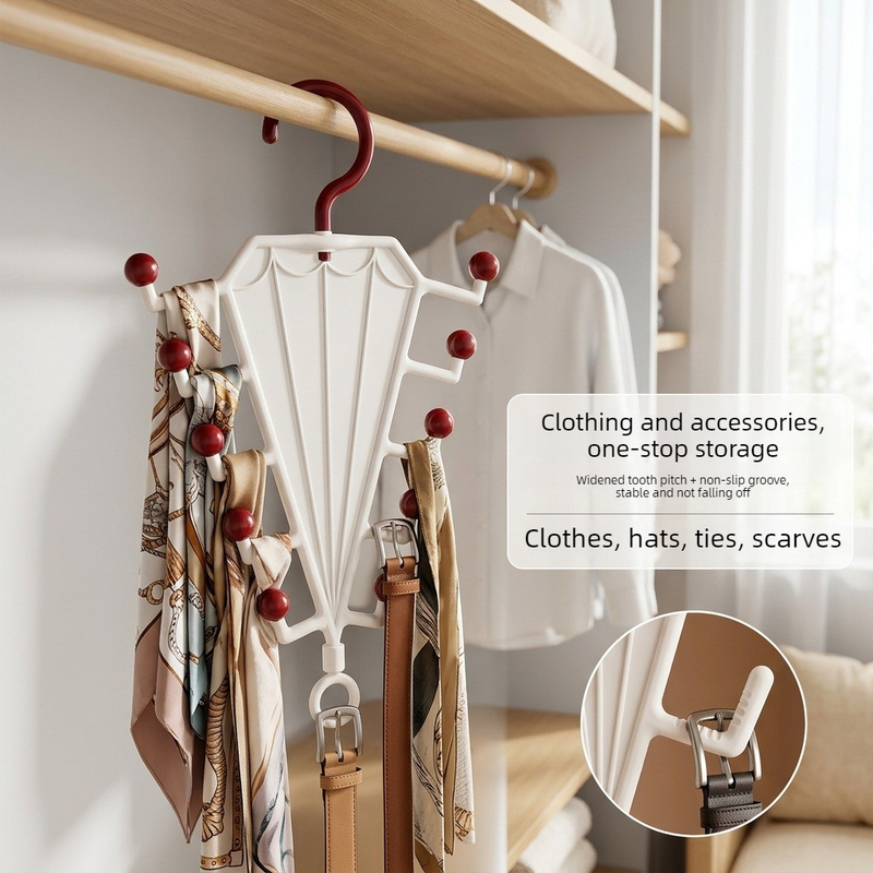 2-Piece V-Shaped Double-Sided 10-Hook Hanger Organizer, Stackable Multi-Purpose Storage Rack for Hats, Scarves, and Belts—Green