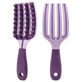 Two-Tone TPR Scalp Massage Shampoo Brush, Wet & Dry Hair Cleaning Comb for Itch Relief & Dandruff Removal—Purple