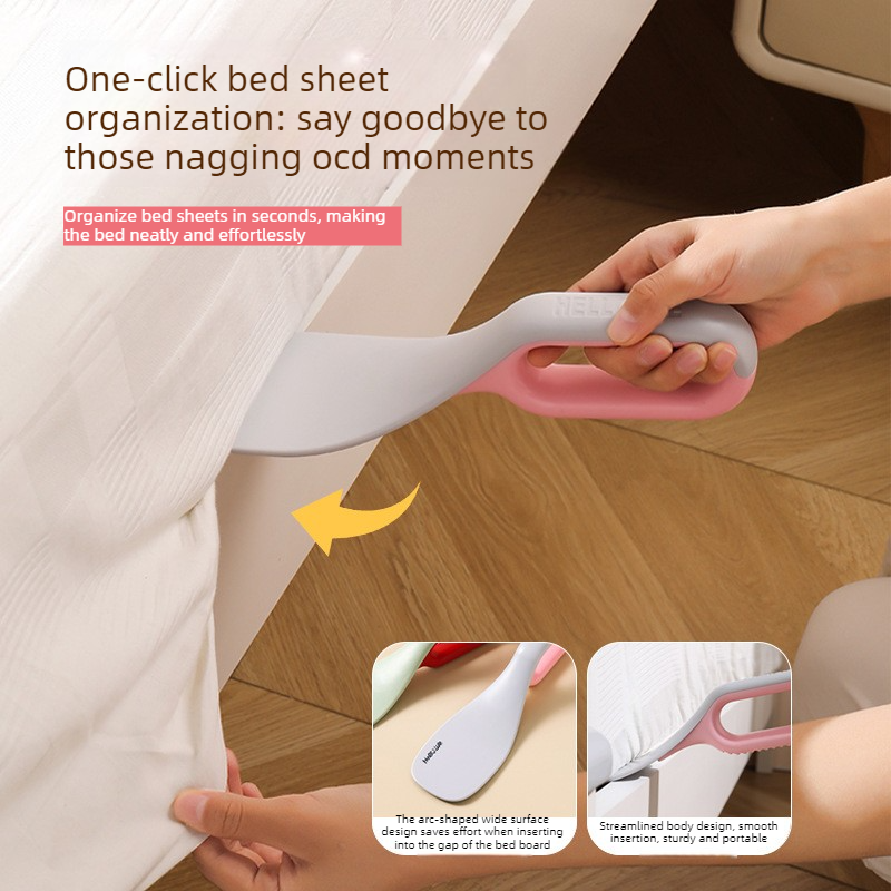 Multi-Function Mattress Lifting Tool, Labor-Saving Bed Sheet Tucking Helper, Double-Sided Static Lint Remover Brush—Gray