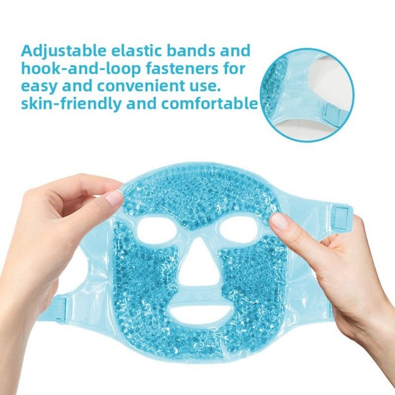 Gel Bead Hot & Cold Facial Mask & Eye Mask Set, Cooling and Heating Pack for Face and Eye Relief—Gray