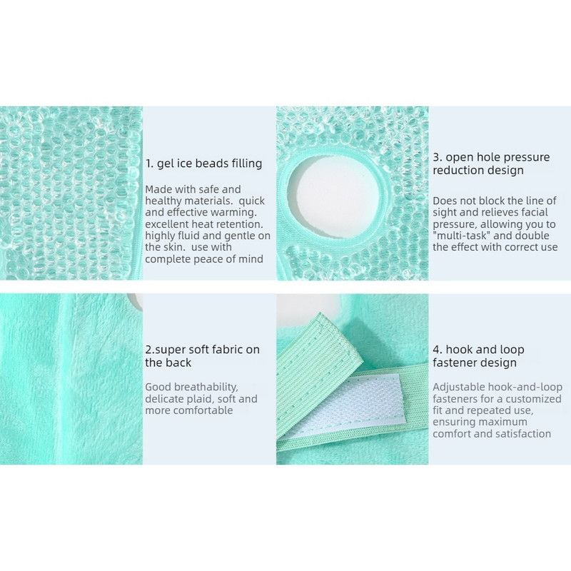 Gel Bead Hot & Cold Facial Mask & Eye Mask Set, Cooling Heating Pack for Face & Eye Relief—Pink