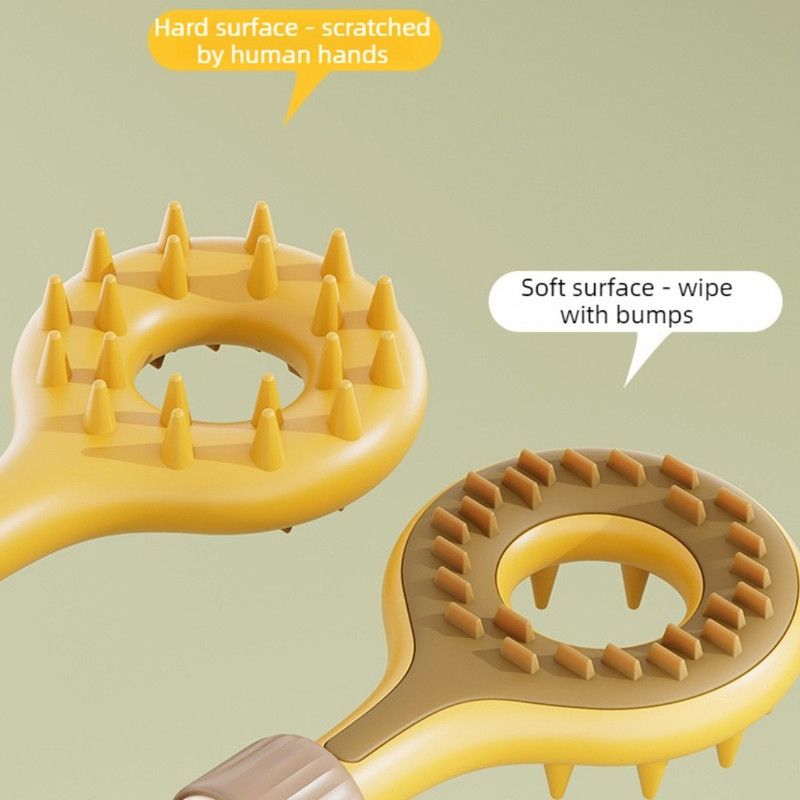 Retractable Double-Sided Back Scratcher, Multi-Function Itch Relief Tool with Ball-Point Massager—Gray