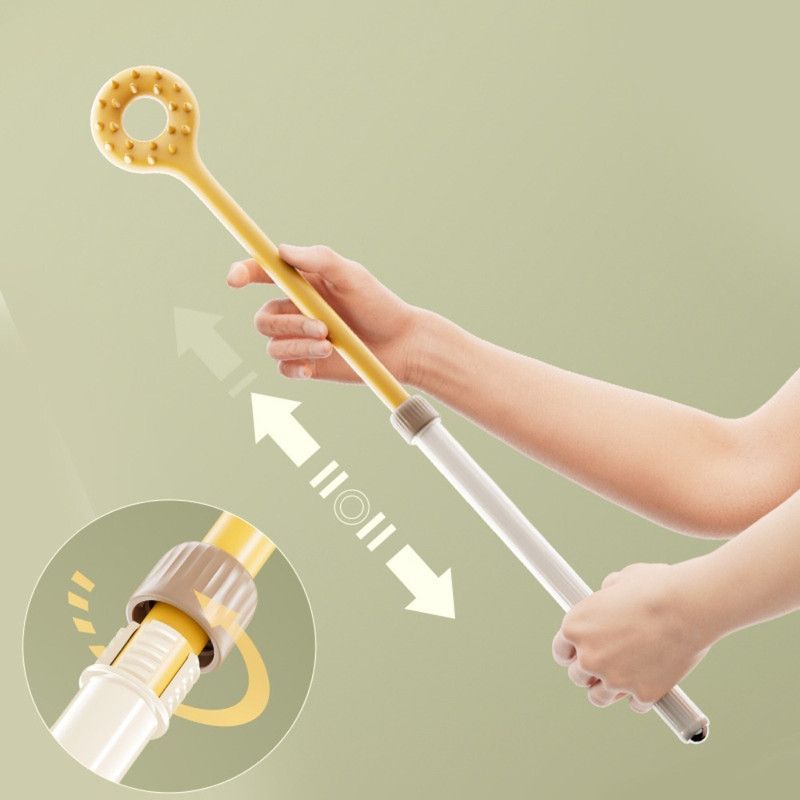 Retractable Double-Sided Back Scratcher, Multi-Function Itch Relief Tool with Ball-Point Massager—Pink