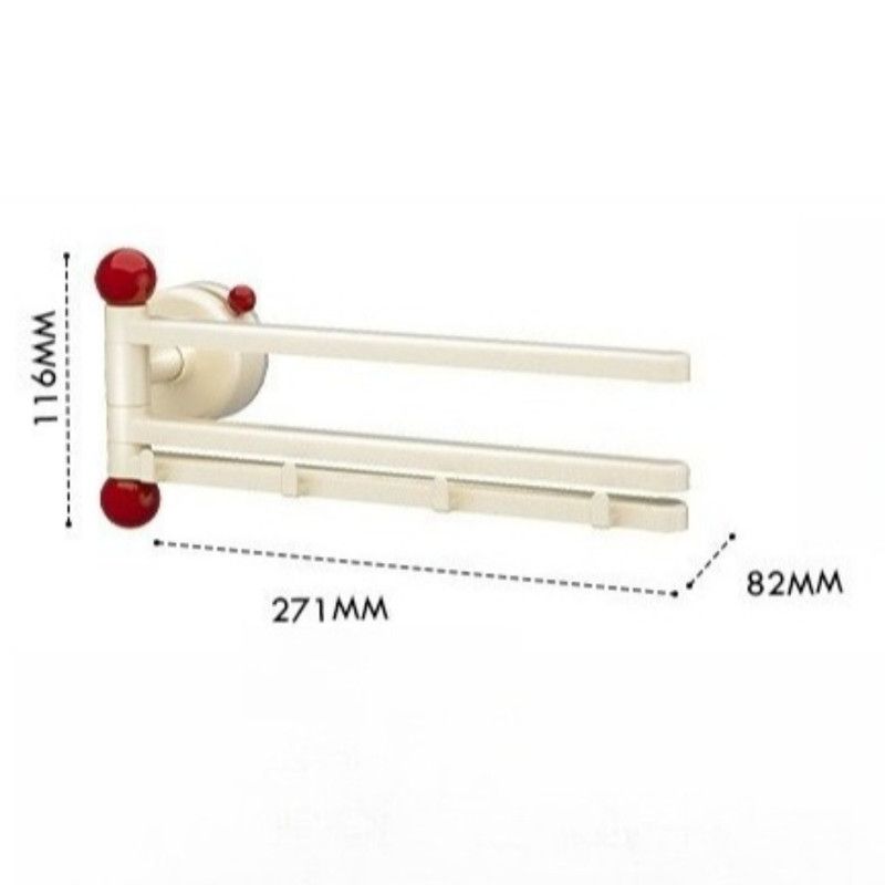 Suction-Mounted Rotatable Towel Rack, Multi-Foldable Kitchen Dishcloth Holder, Multi-Purpose Bathroom Storage Hanger—Blue