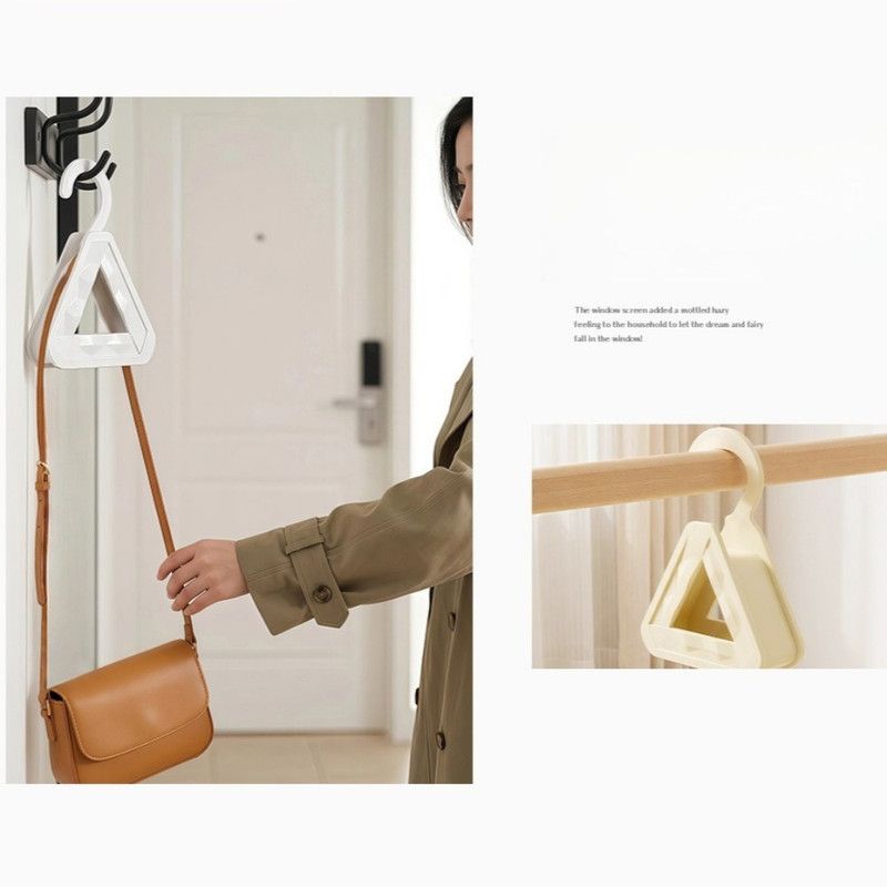 2-Pack - Triangular No-Mark Bag Storage Hooks, Multi-Purpose Anti-Crease Hanger for Handbags, Scarves, and Ties - White