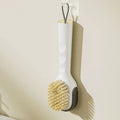 Refillable Liquid Shoe Brush, Soft-Bristle Press-Discharge Laundry Brush for Cleaning Shoes and Clothes—White