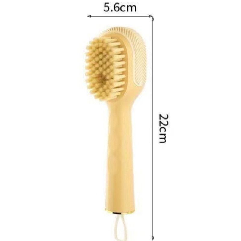 Refillable Liquid Shoe Brush, Soft-Bristle Press-Discharge Laundry Brush for Cleaning Shoes and Clothes—White